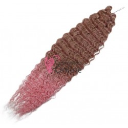 Extensie de par afro Deep Water Wave Twist Crochet de 80 cm Cod ADW30PINK Saten cu Pink